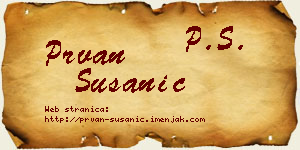 Prvan Susanić vizit kartica